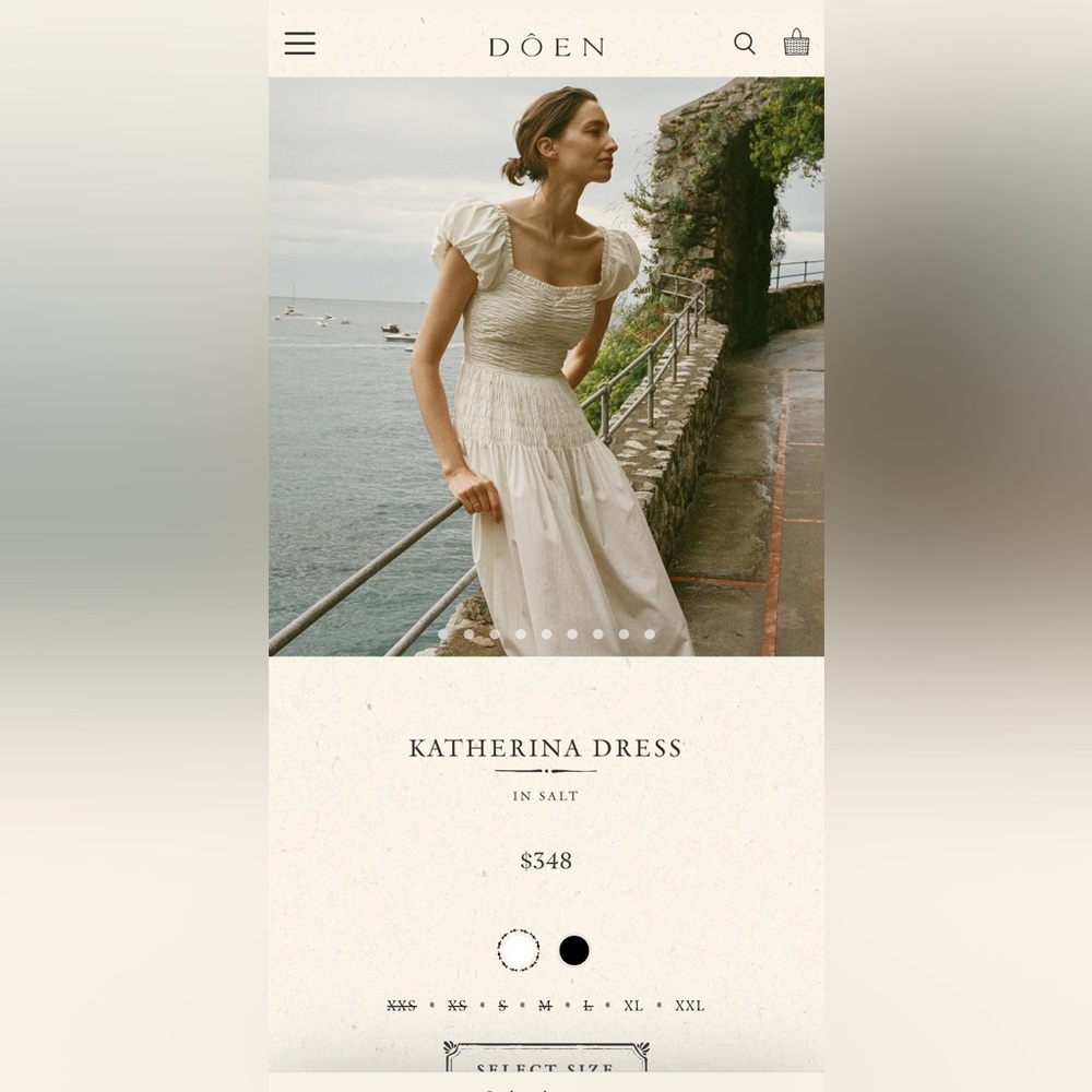 Doen Katherina Dress, salt, size M, NWT.